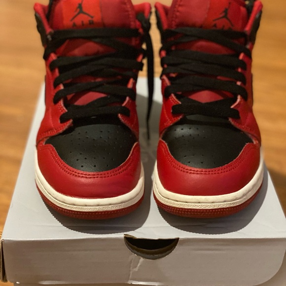 Nike Air Jordan Red and Black High Tops - Picture 4 of 5